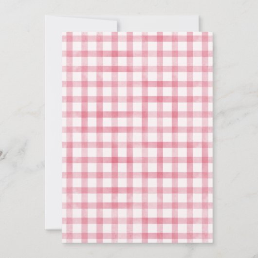 眼鏡の女の子の誕生日パーティー付きピンクバニー 招待状 (裏面)