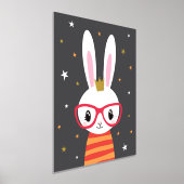 眼鏡の子供のバニーのウォールアート子供部屋の装飾 箔ポスター (レイダウン)