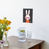 眼鏡の子供のバニーのウォールアート子供部屋の装飾 箔ポスター (レイダウン (キッチン))