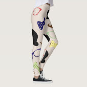 眼鏡の帽子と口ひげの背景 レギンス (右)