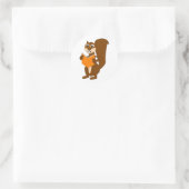 眼鏡の本が入ったかわいい読マンガのリス ラウンドシール (バッグ)