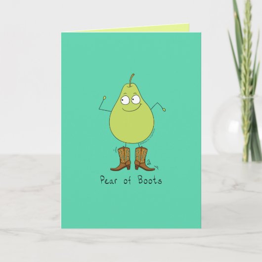 眼鏡の梨 – Pear おもしろい Pun Card カード (正面)