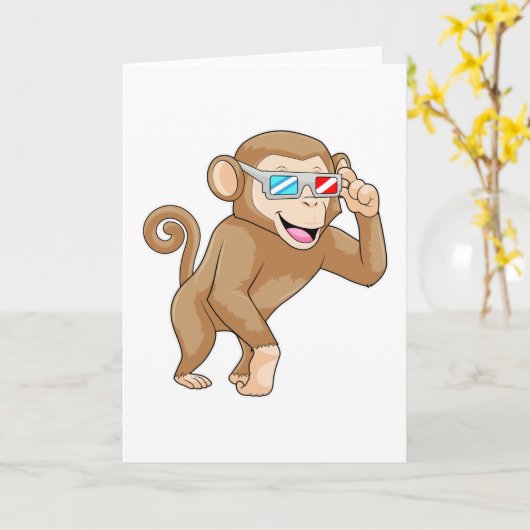 眼鏡の猿 カード (黄色い花)