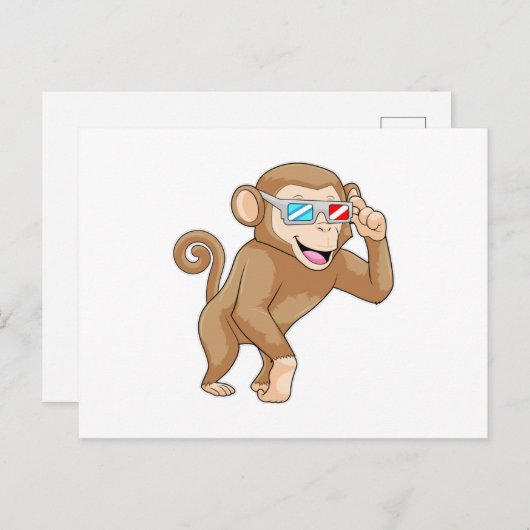 眼鏡の猿 ポストカード (正面/裏面)