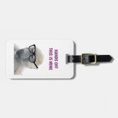 眼鏡をおもしろい外したおびえるヒップスターサル ラゲッジタグ (正面横)