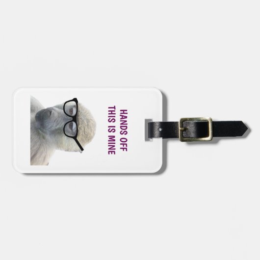 眼鏡をおもしろい外したおびえるヒップスターサル ラゲッジタグ (正面横)