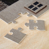 眼鏡をかおもしろいけた猫がスタッフ引用文 ジグソーパズル (側面)