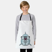 眼鏡をかけたおたくイルカ エプロン (着用した状態)