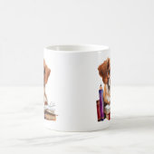 眼鏡をかけたかわいいワンちゃん コーヒーマグカップ (中央)