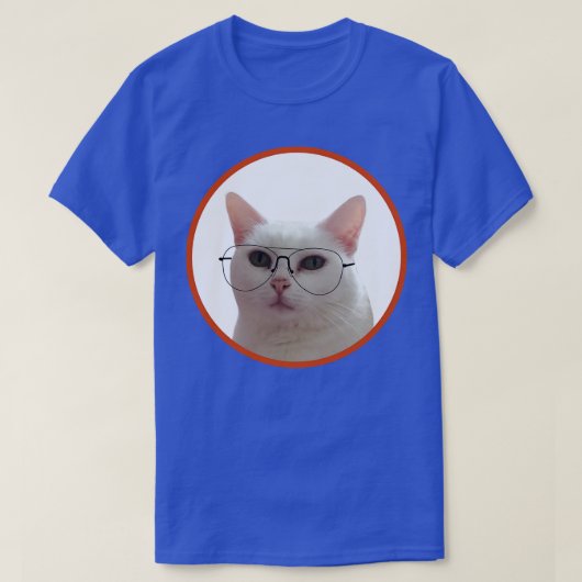 眼鏡をかけたかわいい猫1 Tシャツ (デザイン正面)