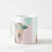 眼鏡をかけたかわいい羊 コーヒーマグカップ (正面左)