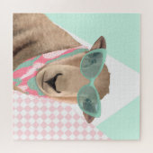 眼鏡をかけたかわいい羊 ジグソーパズル (横)