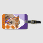 眼鏡をかけたかわいい羊 ラゲッジタグ (正面横)