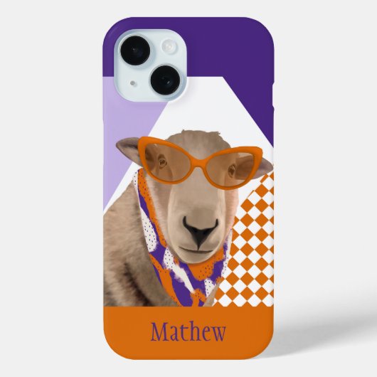眼鏡をかけたかわいい羊 Case-Mate iPhoneケース (裏面)