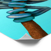 眼鏡をかけたかわいい青いツリーカエル ポスター (角)