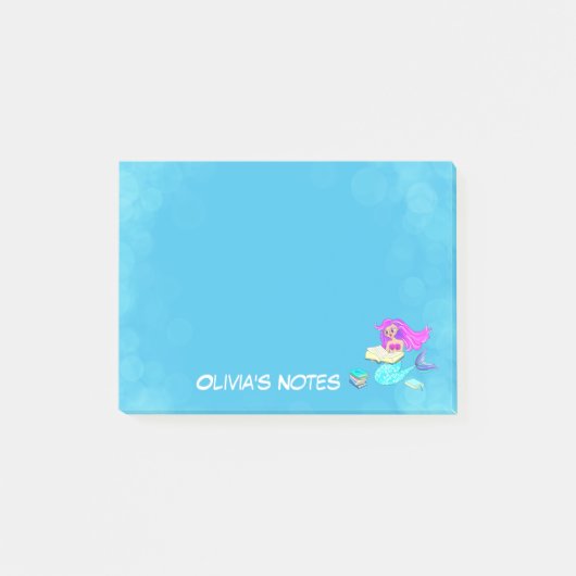 眼鏡をかけたきらきらとした人魚の名前読み取り ポストイット (正面)