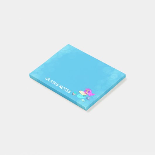 眼鏡をかけたきらきらとした人魚の名前読み取り ポストイット (アングル)