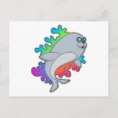 眼鏡をかけたアザラシ ポストカード (正面)