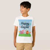 眼鏡をかけたイースターバニー Tシャツ (正面フル)