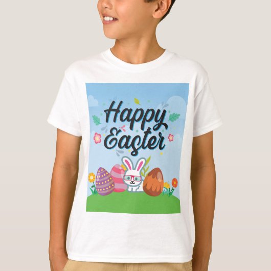 眼鏡をかけたイースターバニー Tシャツ (正面)