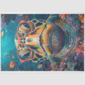 眼鏡をかけたウミガメの眼鏡をかけたデコパージュ 薄葉紙 (正面)