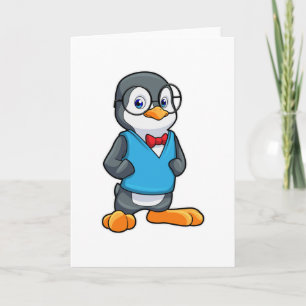 眼鏡をかけたオタクのペンギン カード