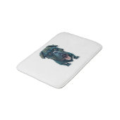 眼鏡をかけたグリーン犬 バスマット (アングル)