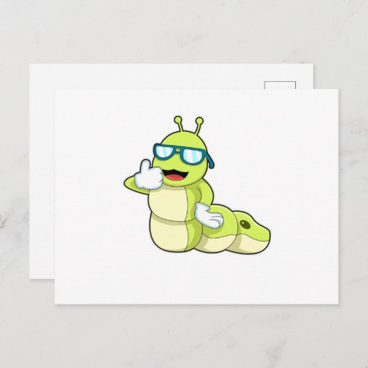 眼鏡をかけたケータピラー ポストカード (正面/裏面)