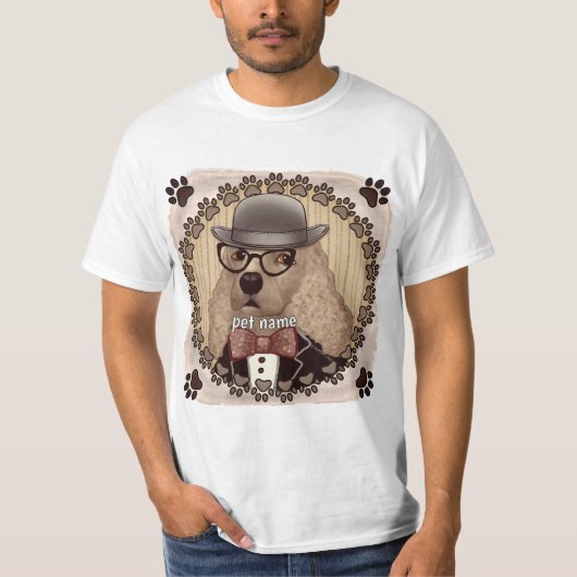 眼鏡をかけたコッカー・スパニエル Tシャツ (正面)