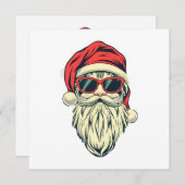 眼鏡をかけたサンタクロース 招待状 (正面/裏面)