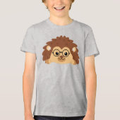 眼鏡をかけたハリネズミ トライブレンドＴシャツ (正面)