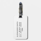 眼鏡をかけたヒップスターサル ラゲッジタグ (裏面縦)