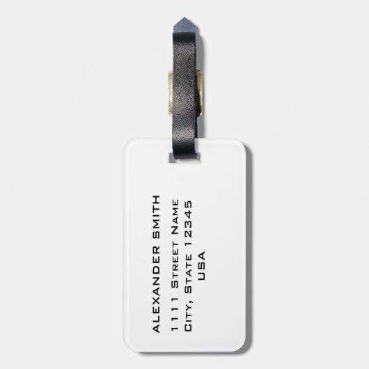 眼鏡をかけたヒップスターサル ラゲッジタグ (裏面縦)