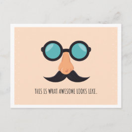 眼鏡をかけたピンクの楽しい男 ポストカード