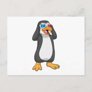 眼鏡をかけたペンギン ポストカード
