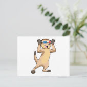 眼鏡をかけたミーアキャット ポストカード (スタンド正面)