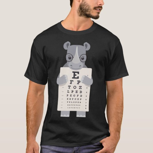 眼鏡をかけた可愛いサイが眼鏡持ち Tシャツ (正面)