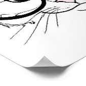 眼鏡をかけた手描きのスケッチ猫 ポスター (角)