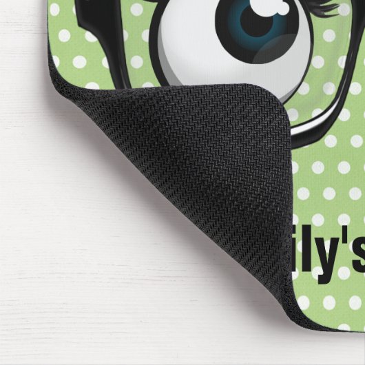 眼鏡をかけた水玉模様 マウスパッド (コーナー)