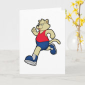 眼鏡をかけた犬が走っている カード (黄色い花)