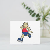 眼鏡をかけた犬が走っている ポストカード (スタンド正面)