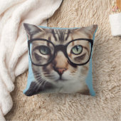 眼鏡をかけた猫 クッション (ブランケット)