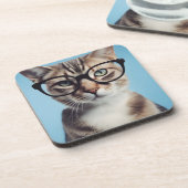 眼鏡をかけた猫 コースター (左側)