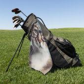 眼鏡をかけた猫 ゴルフタオル (グリーン)