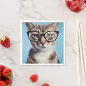 眼鏡をかけた猫 スタンダードカクテルナプキン (インサイチュ)