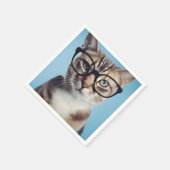 眼鏡をかけた猫 スタンダードカクテルナプキン (角)