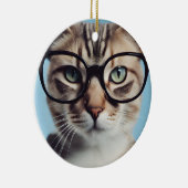眼鏡をかけた猫 セラミックオーナメント (右)