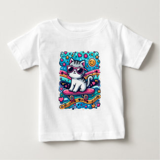 眼鏡をかけた猫 ベビーTシャツ