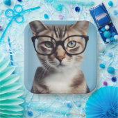 眼鏡をかけた猫 ペーパープレート (パーティー)