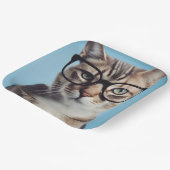 眼鏡をかけた猫 ペーパープレート (傾斜あり)